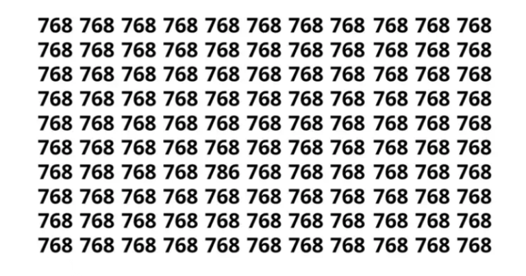 જોઈ તમે કેટલા બુદ્ધિશાળી છો એ, 99% લોકો નાપાસ થયાં છે, 768 માં ક્યાંક 786 લખેલું છે, શોધી બતાવો. Untitled 20