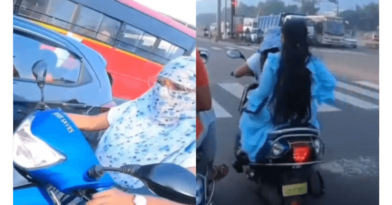 લાગે છે આ પાપા ની પરી પાસે કદાચ ખાસ પરવાનગી હશે, તે લાલ બત્તી તોડીને ભાગ્યા, જુઓ વીડિયો bike