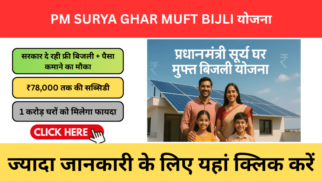 PM Surya Ghar Muft Bijli Yojana 2026 – अब बिजली बिल होगा ZERO! जानें पात्रता, सब्सिडी और आवेदन प्रक्रिया PM Surya Ghar Muft Bijli Yojana 2026