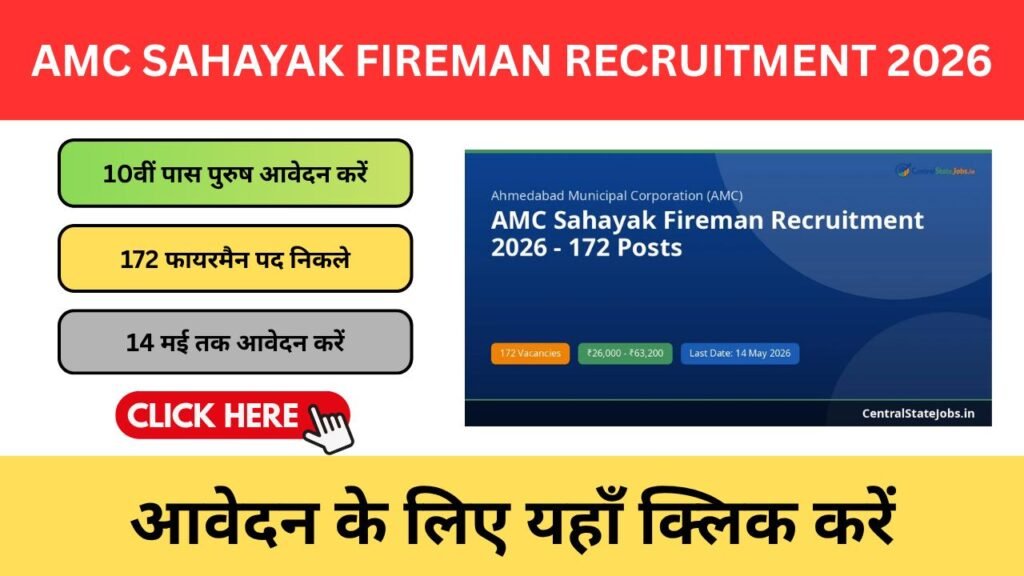 AMC Sahayak Fireman Recruitment 2026