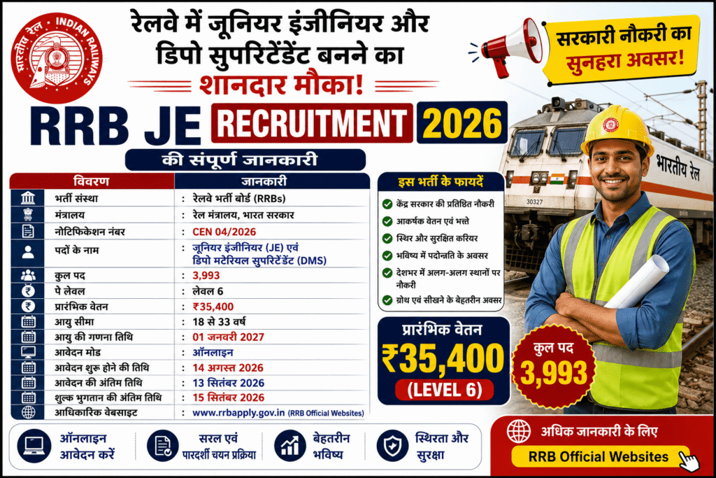 RRB JE Recruitment 2026