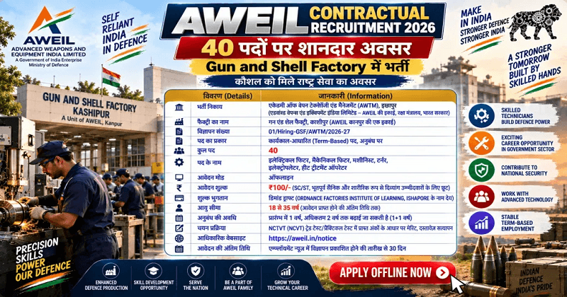 AWEIL GSF Kashipur Recruitment 2026