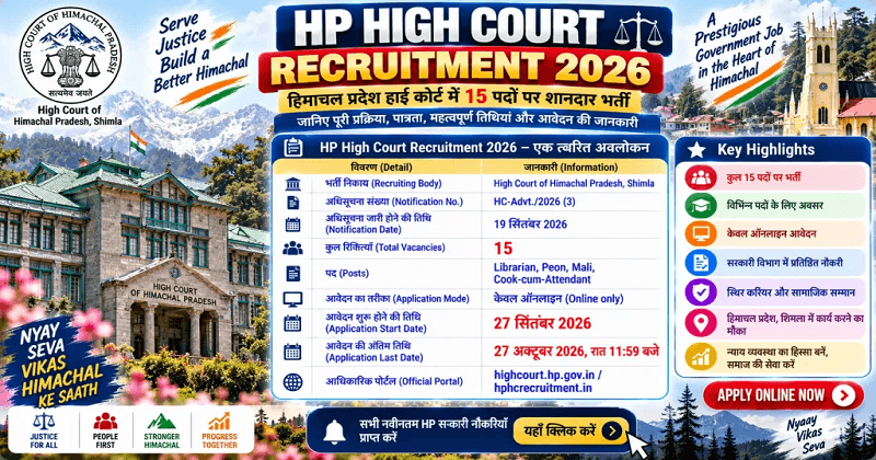 HP High Court Recruitment 2026