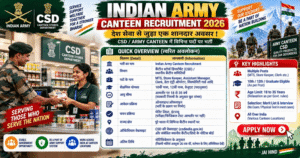Indian Army Canteen Recruitment 2026