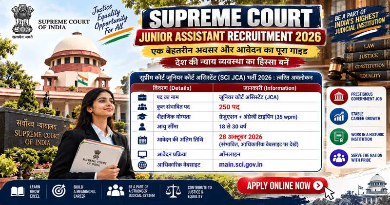 Supreme Court Junior Assistant Recruitment 2026